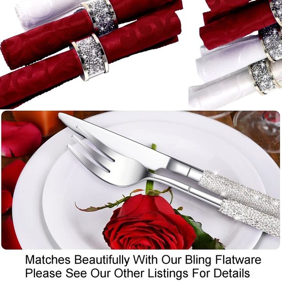 NEW Sparkling Bling Crystal Rhinestone Dinner Napkin Rings Place Setting… - Picture 6 of 9
